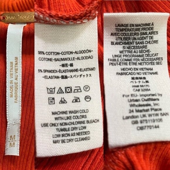 Free People Red Orange Into You Ribbed Casual Dress Women Size Medium - Picture 5 of 5